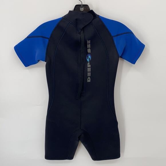 Deep See Boys Black & Blue Short Sleeve Wet Suit Size Large (10) - Picture 7 of 12